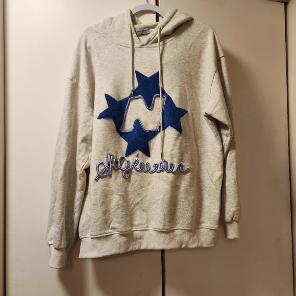 Aelfric Eden Stellaris Star Large Heather Grey Hoody As Is - Picture 2 of 6